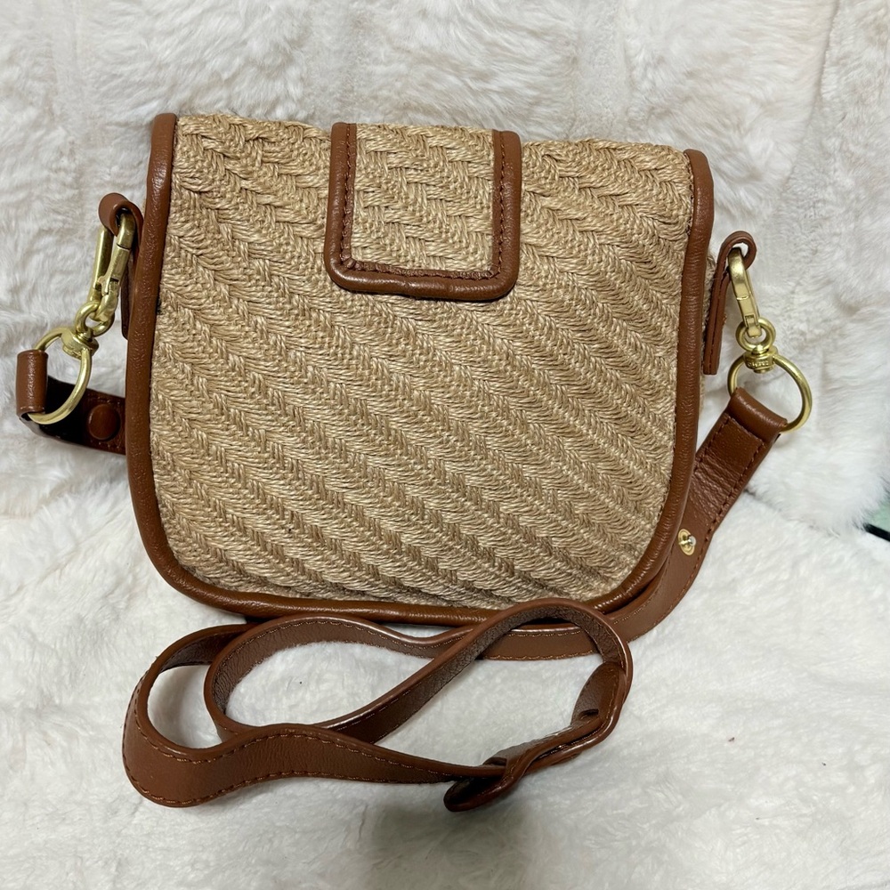 See By Chloe Woven Crossbody Bag with Brown Leather - Picture 3 of 12